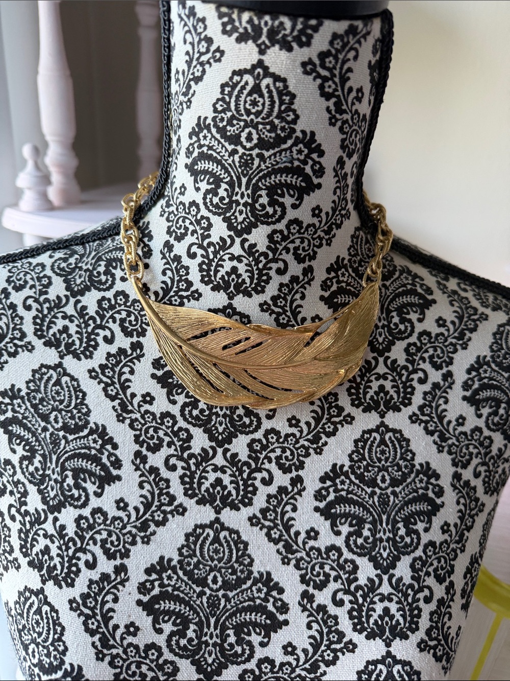 Chloe + Isabel Textured Gold Leaf Bib Necklace